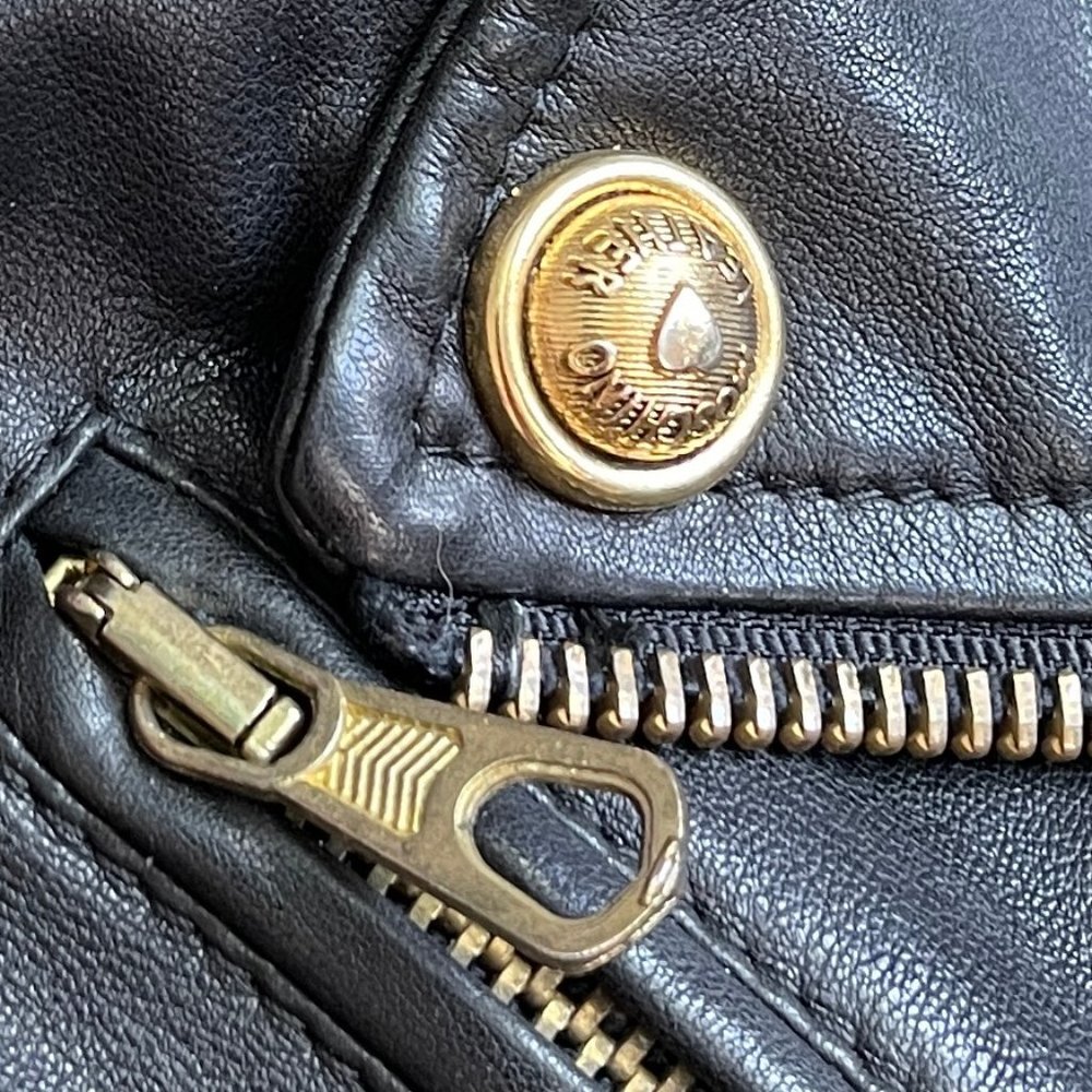 Auc Versace Leather Bomber Black Jacket - Picture 17 of 17
